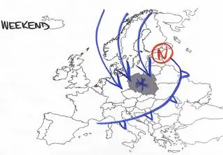 Prognozowana sytuacja baryczna w Europie w weekend