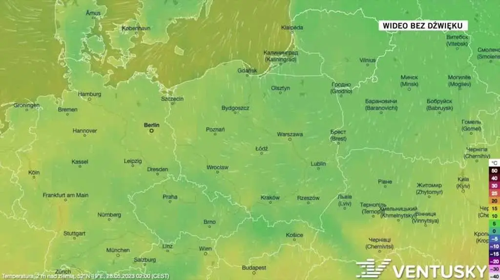 Prognozowana temperatura w kolejnych dniach