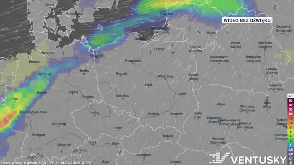 Prognoza opadów w dniach 18-22