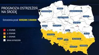 Prognoza zagrożeń IMGW na środę