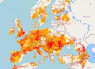 Mapa suszy w Europie, stan z lipca 2022 roku