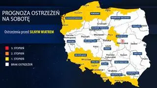 Prognoza zagrożeń IMGW na sobotę