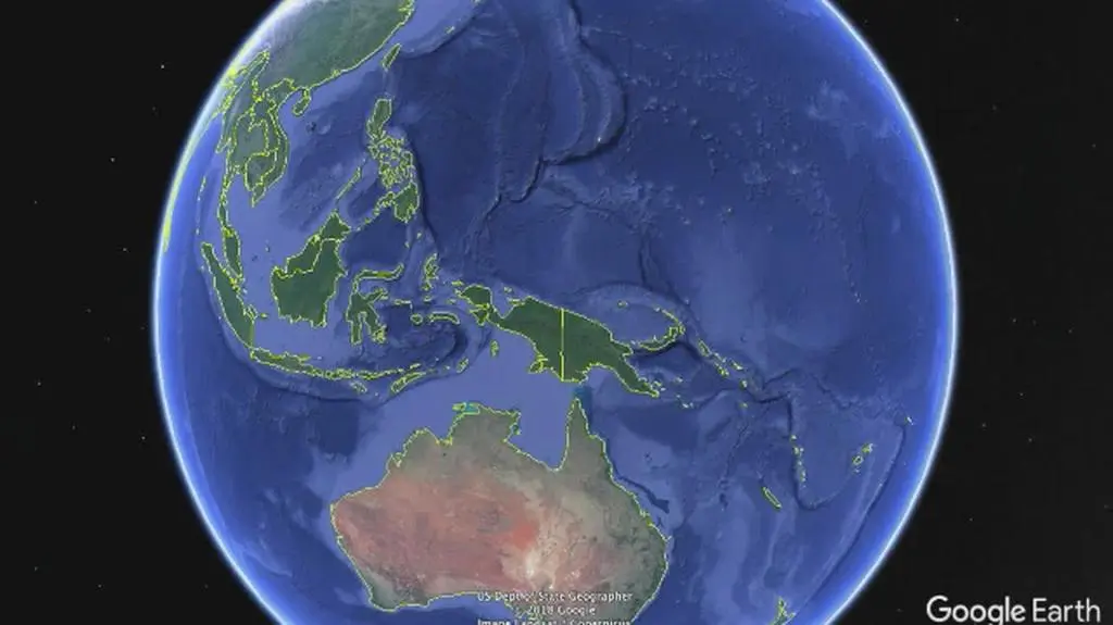 Katastrofalne powodzie w Indonezji (Google Earth)