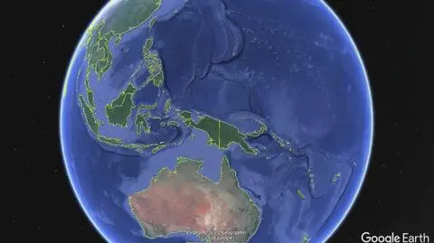 Katastrofalne powodzie w Indonezji (Google Earth)