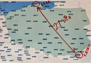 Różnica ciśnienia w czwartek rano w Polsce