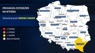 Prognoza zagrożeń IMGW na wtorek