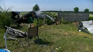Zniszczenia po burzach w Sowinie (woj. wielkopolskie)