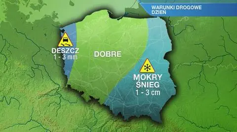 Warunki drogowe w poniedziałek