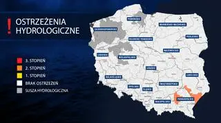 Aktualne ostrzeżenia hydrologiczne IMGW
