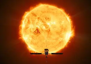 Solar Orbiter i Słońce - wizualizacja