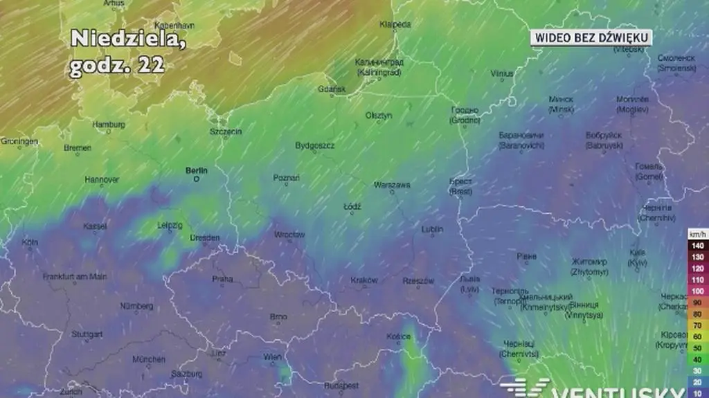 Prognozowane porywy wiatru w kolejnych dniach