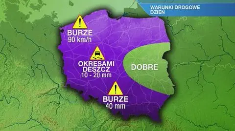 Warunki drogowe w czwartek
