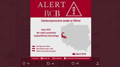 Alert RCB w związku z zanieczyszczeniem Odry