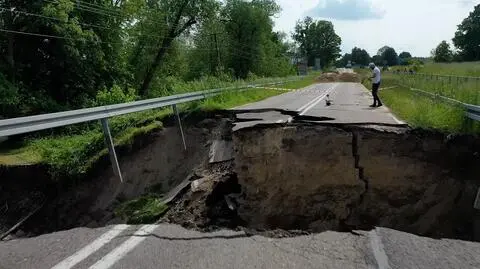 Ulewa zniszczyła drogę na Lubelszczyźnie. Ma być nieprzejezdna przez miesiąc
