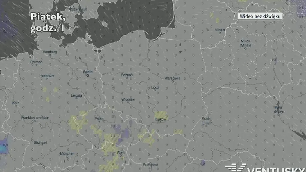 Opady w najbliższych dniach (Ventusky