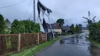 Skutki trąby powietrznej na Podkarpaciu