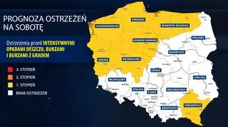 Prognoza zagrożeń IMGW na sobotę