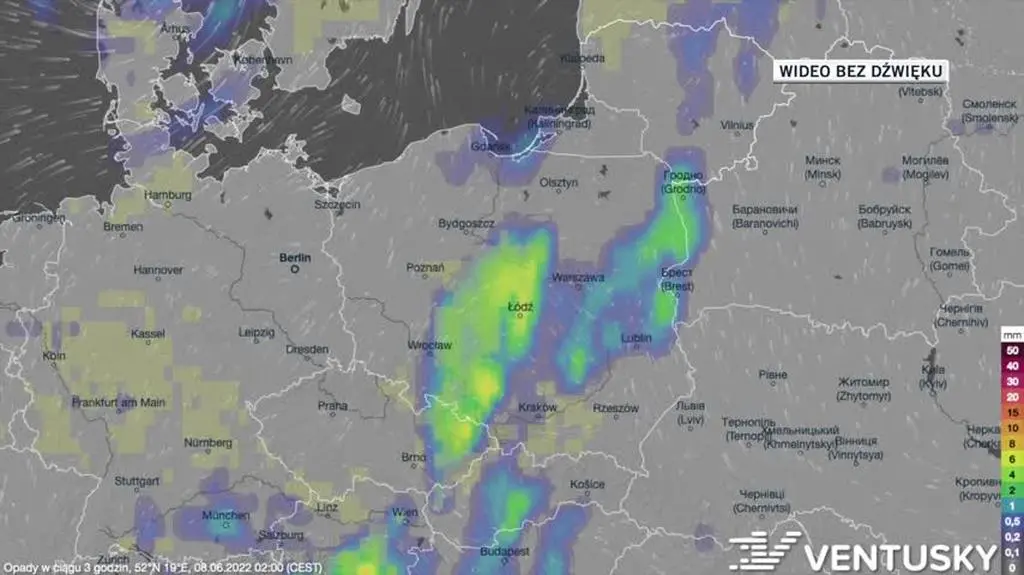 Prognozowane opady w dniach 8-12