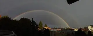 Podwójna tęcza nad Złotorią (woj. kujawsko-pomorskie)