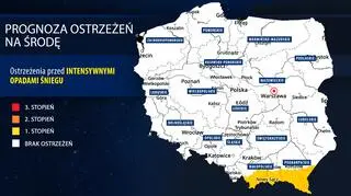Prognoza zagrożeń meteorologicznych na środę