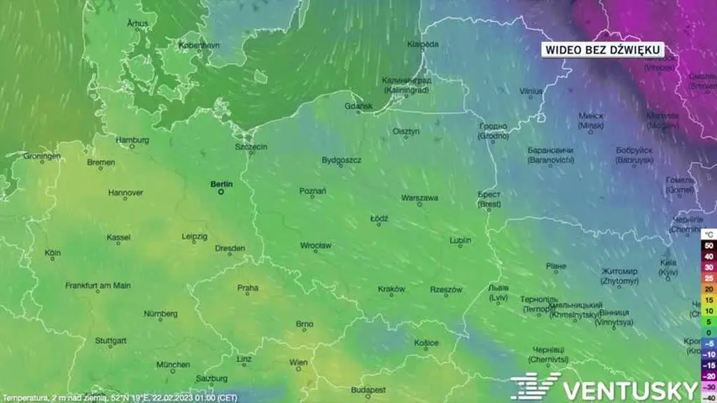 Prognozowana temperatura w dniach 22-26