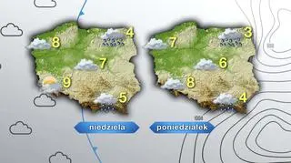 Prognoza pogody na niedzielę i poniedziałek