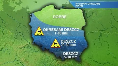 Warunki drogowe w poniedziałek