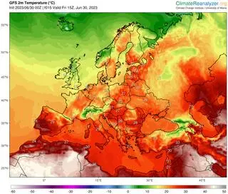 Temperatura w Europie w piątek 30 czerwca