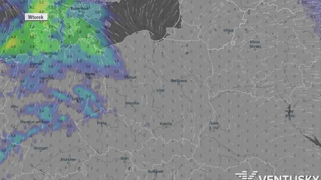 Opady prognozowane od wtorku do soboty