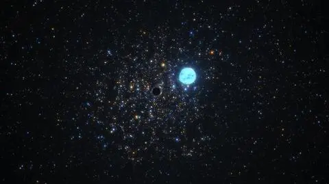 Artystyczna wizja czarnej dziury w NGC 1850