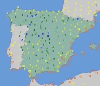 Temperatura minimalna w środę (20.04) w Hiszpanii