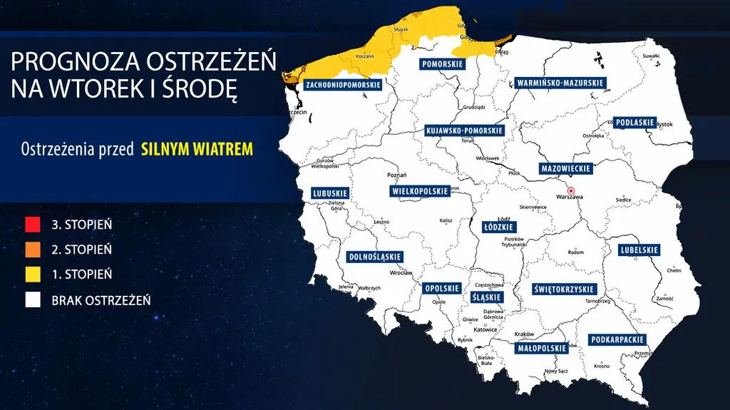 Prognoza zagrożeń na wtorek i środę