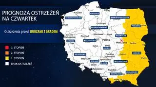 Prognoza zagrożeń meteorologicznych na czwartek
