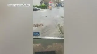 Podtopione skrzyżowanie ulic Lasowckich i Traugutta