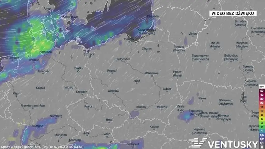Prognozowane opady w najbliższych dniach