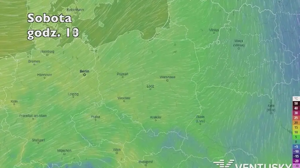 Temperatura w najbliższych dniach (ventusky
