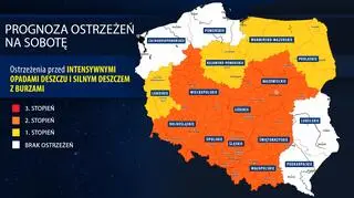 Prognoza zagrożeń IMGW na sobotę