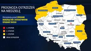 Prognoza zagrożeń IMGW na niedzielę