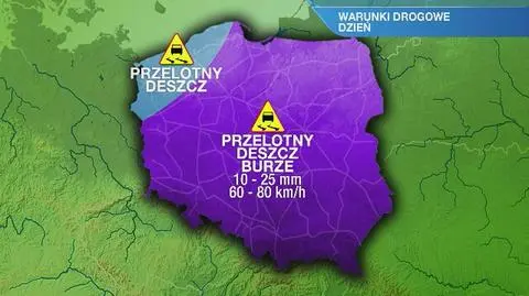 Warunki drogowe w poniedziałek