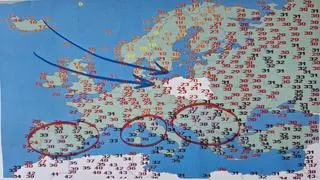 Mapa sobotnich temperatur w Europie