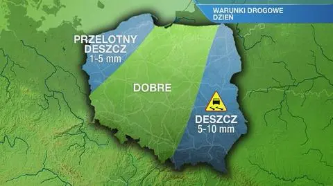 Warunki drogowe w poniedziałek