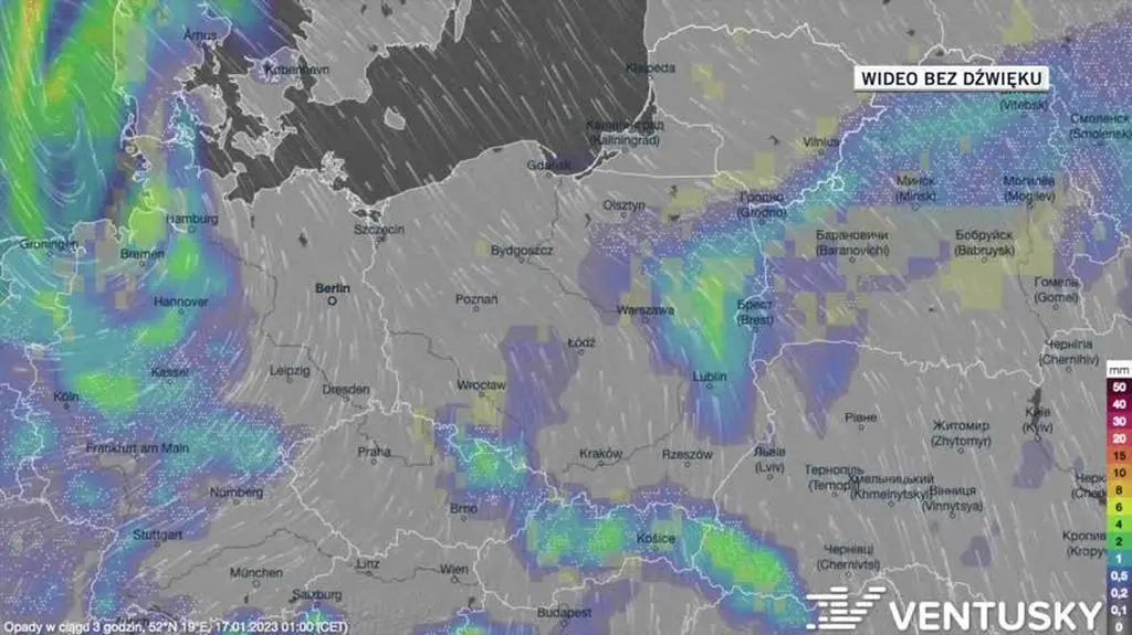 Prognozowane opady w kolejnych dniach