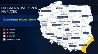 Prognoza zagrożeń meteorologicznych na piątek