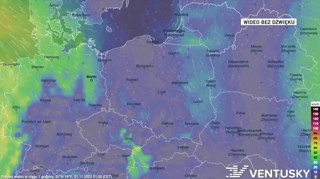 Prognoza porywów wiatru w dniach 01-05