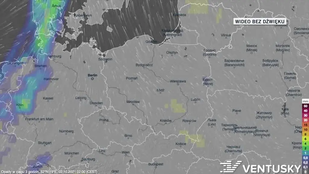 Prognozowane opady w ciągu kolejnych dni
