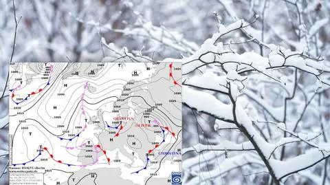 Nad Polską ciągnie się miejscami "welon" słabych opadów śniegu