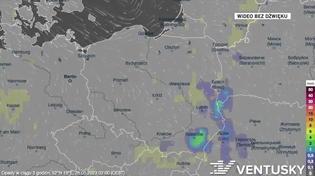 Prognozowane opady w kolejnych dniach