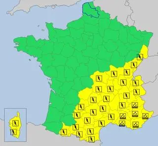 Ostrzeżenia meteorologiczne we Francji