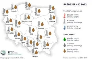 Prognoza pogody na październik 2022 według IMGW