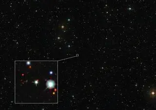 Lokalizacja rekordowego kwazara J0529-4351